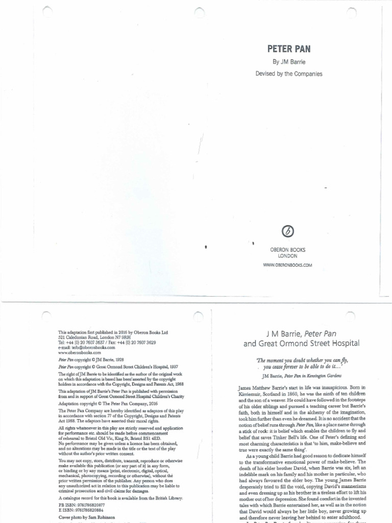 Peter Pan Cut Script | PDF