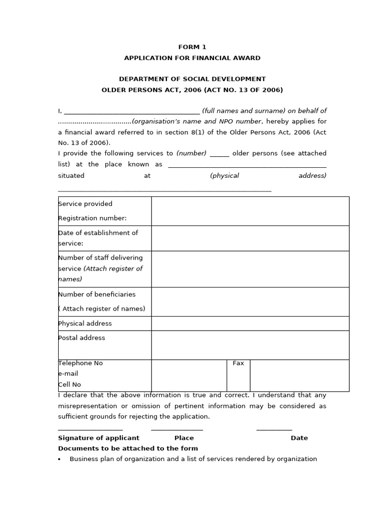 Updated Forms - Older Persons | PDF