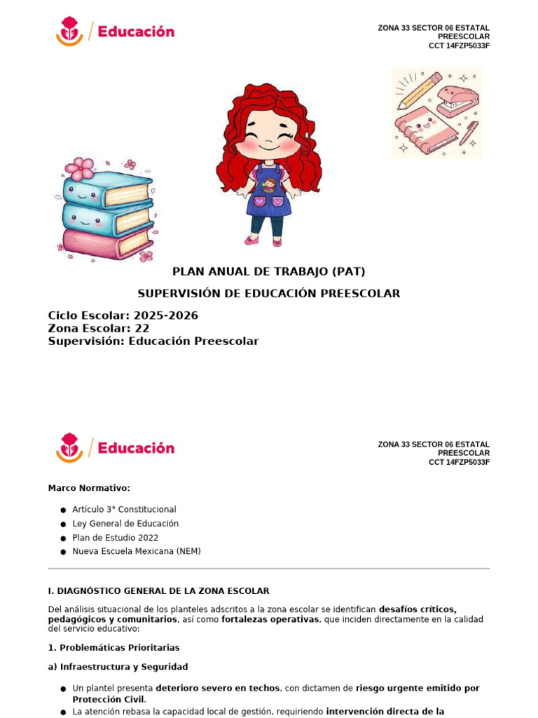 Plan Anual de Trabajo 2025 - 2026 | PDF | Educación de la primera infancia
