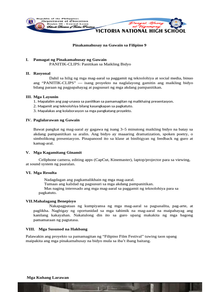 PANITIK-CLIPS - Panitikan Sa Maikling Bidyo | PDF