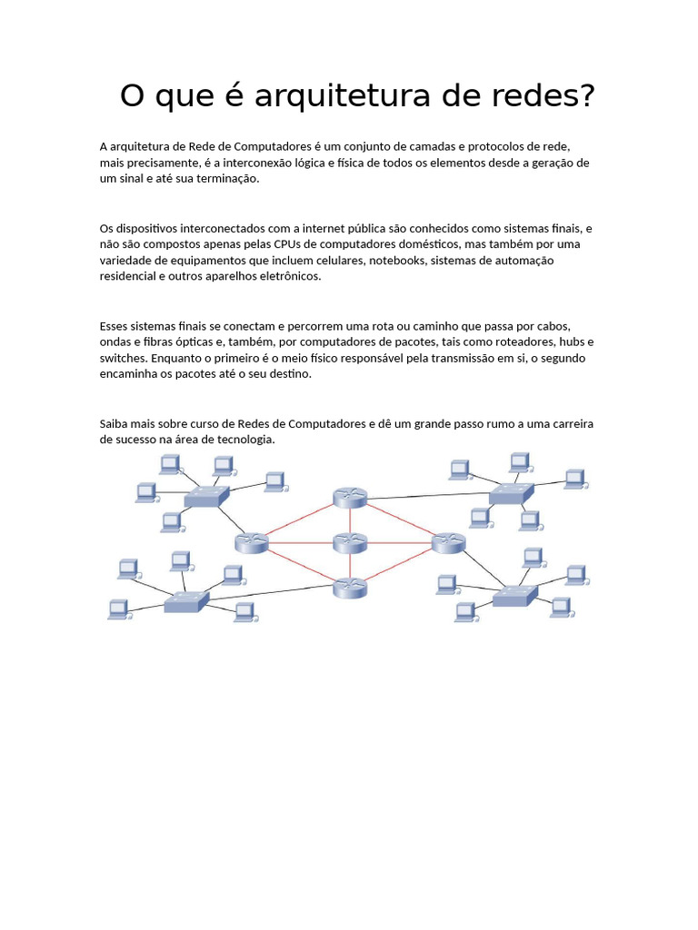 O Que É Arquitetura de Redes | PDF | Modelo OSI | Rede de computadores