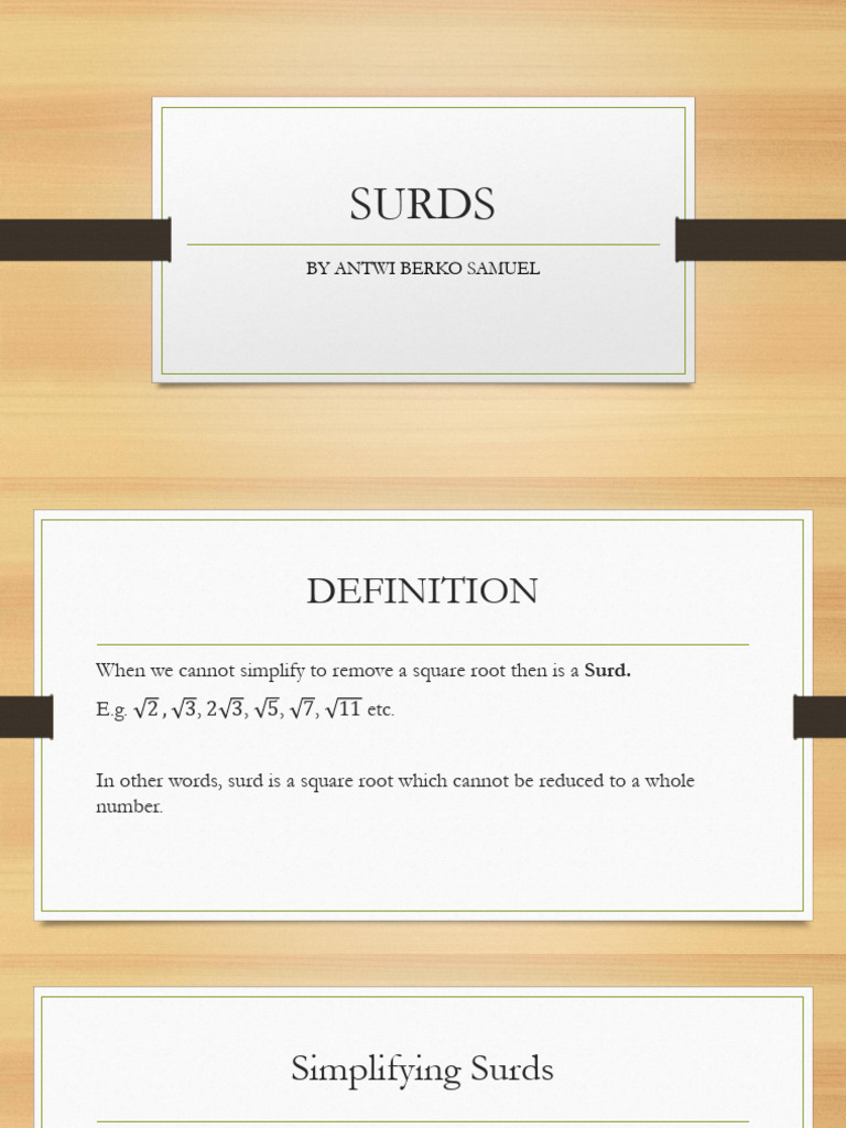SURDS | PDF