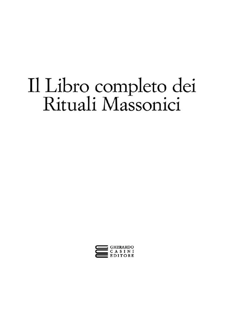 Il Libro Completo Dei Riti Massonici | PDF