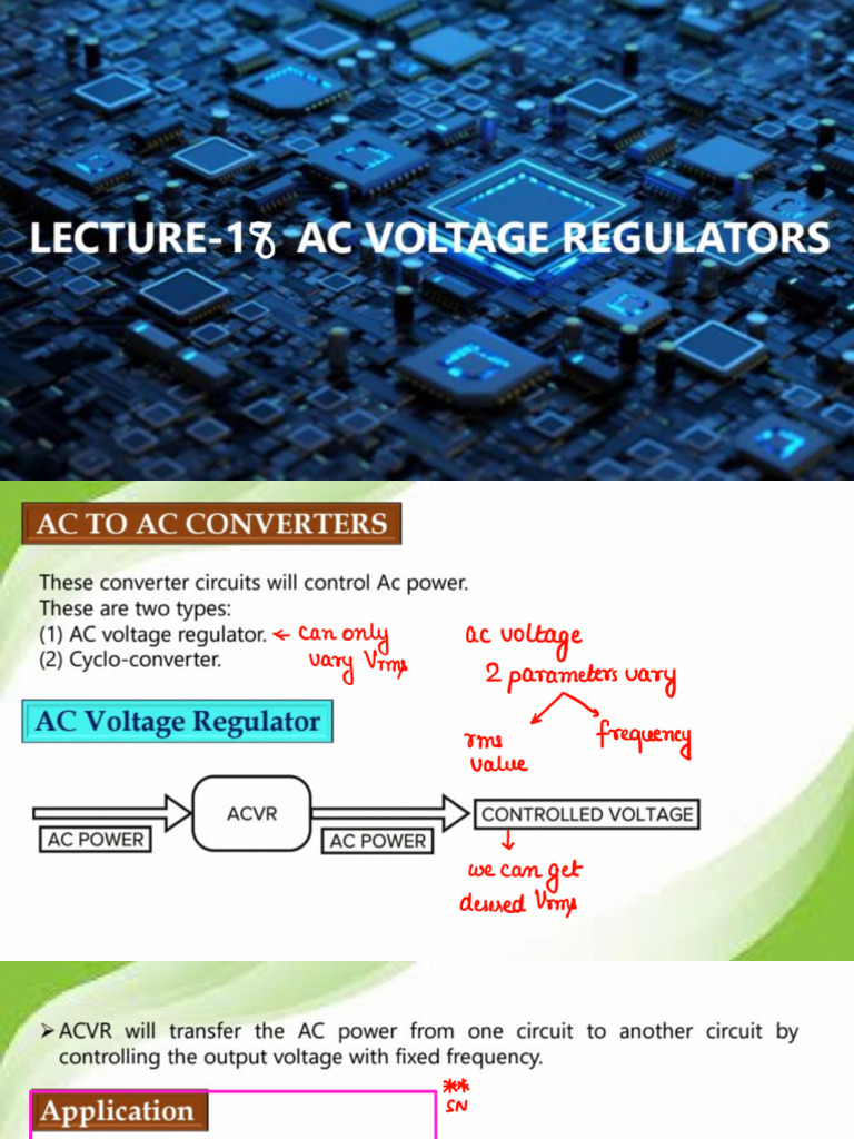 358 Power Electronics Lecture 18 AC Voltage Regulatorspdf @SEM2JOB | PDF