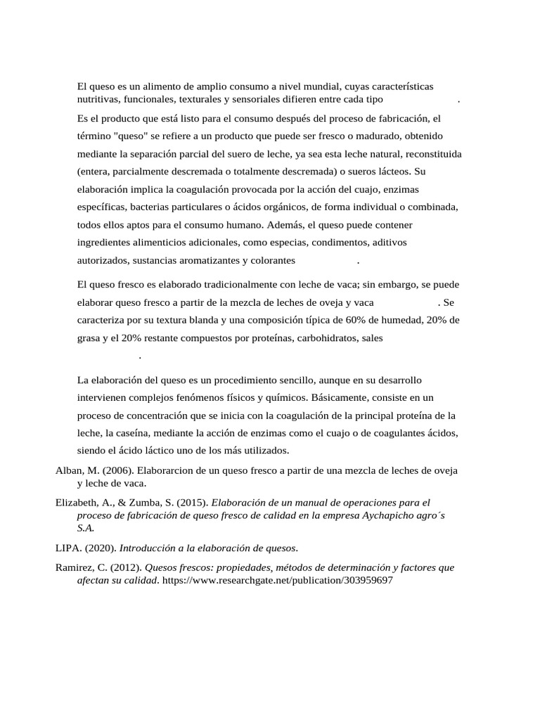Queso Fresco | PDF
