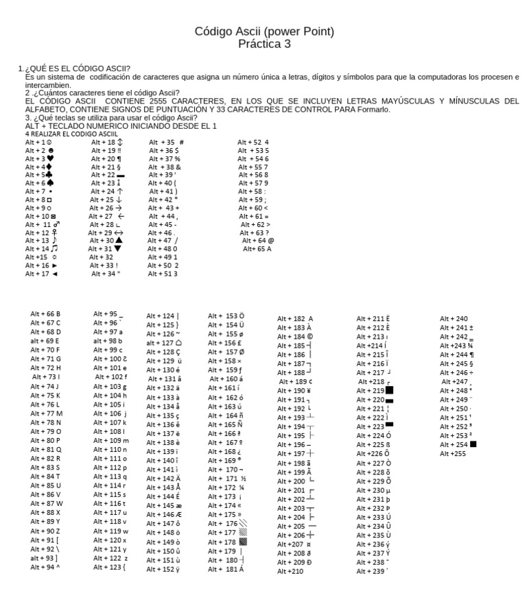 Código Ascii (Power Point) | PDF | Ascii | Ciencias de la Computación