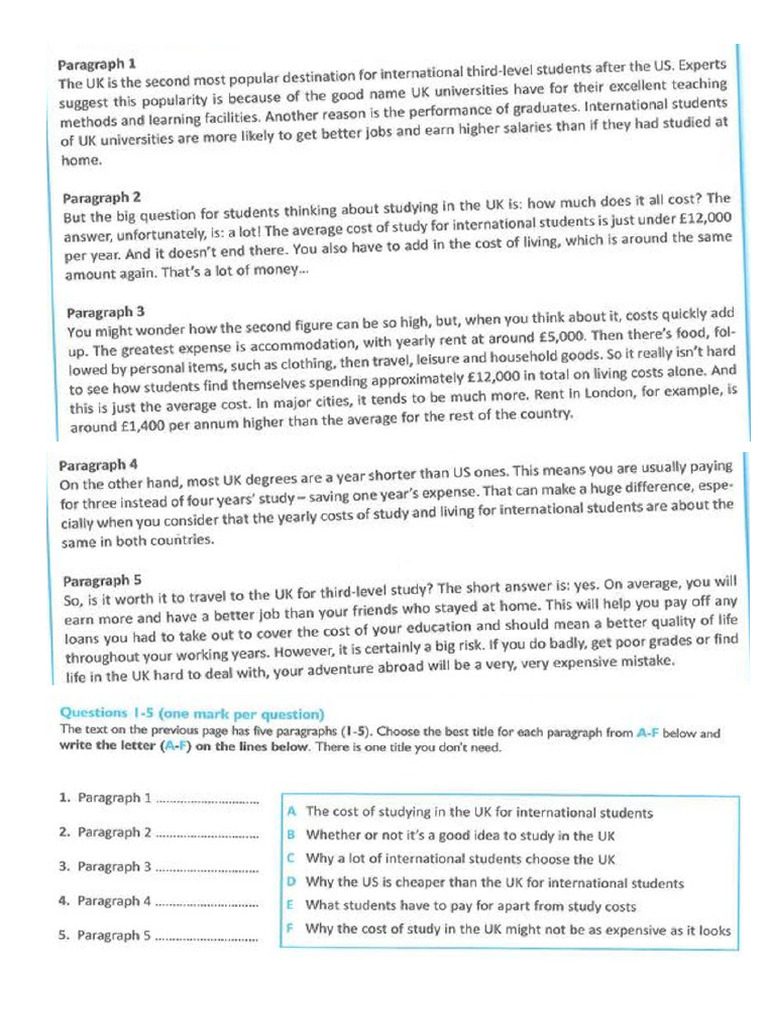 Examen Trinity b1 Escrito | PDF