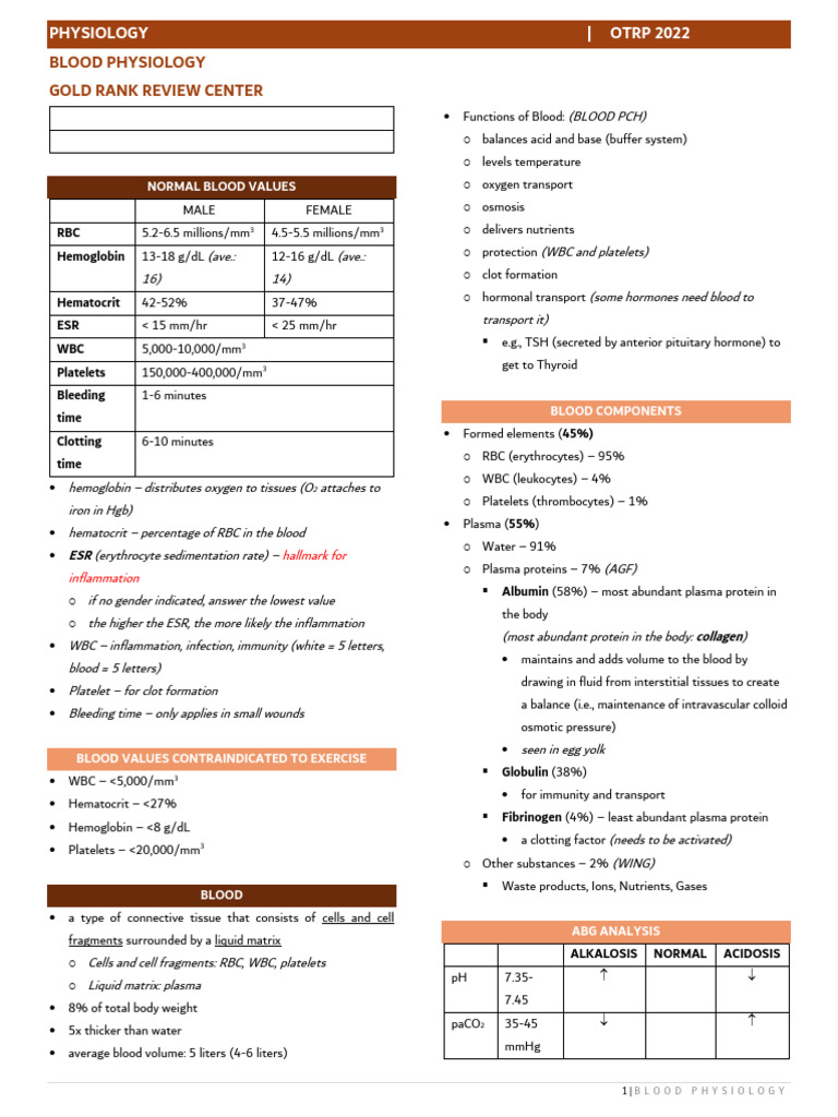 2.4 Blood Physiology | PDF | Blood | Red Blood Cell