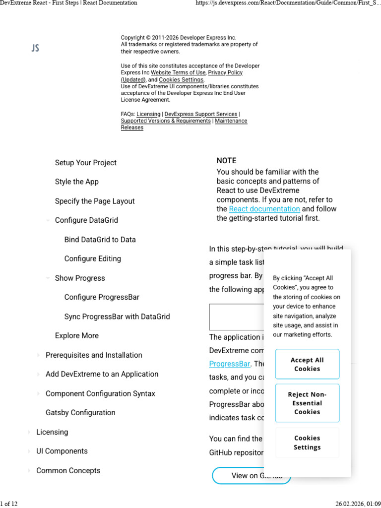 DevExtreme React - First Steps - React Documentation | PDF | Http ...