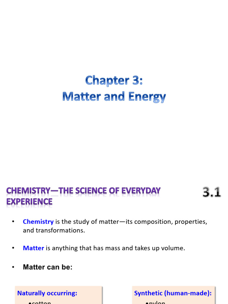 Chem 110 - Chapter 3 - Full Slides (Updated) | PDF | Calorie | Chemical ...