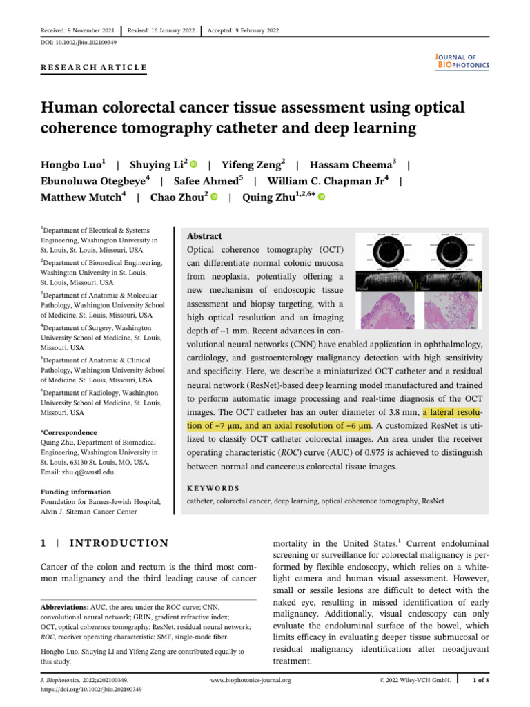 Luo Et Al. - 2022 - Human Colorectal Cancer Tissue Assessment Using Op ...