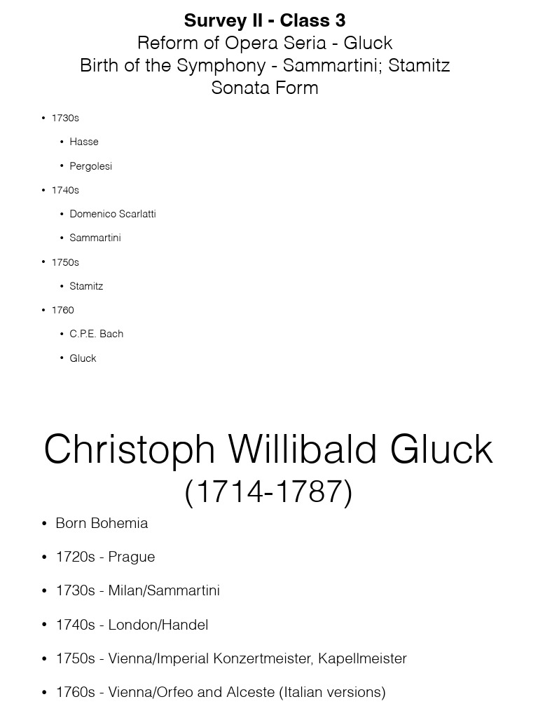 3) Gluck Symphony Sonata Form | PDF