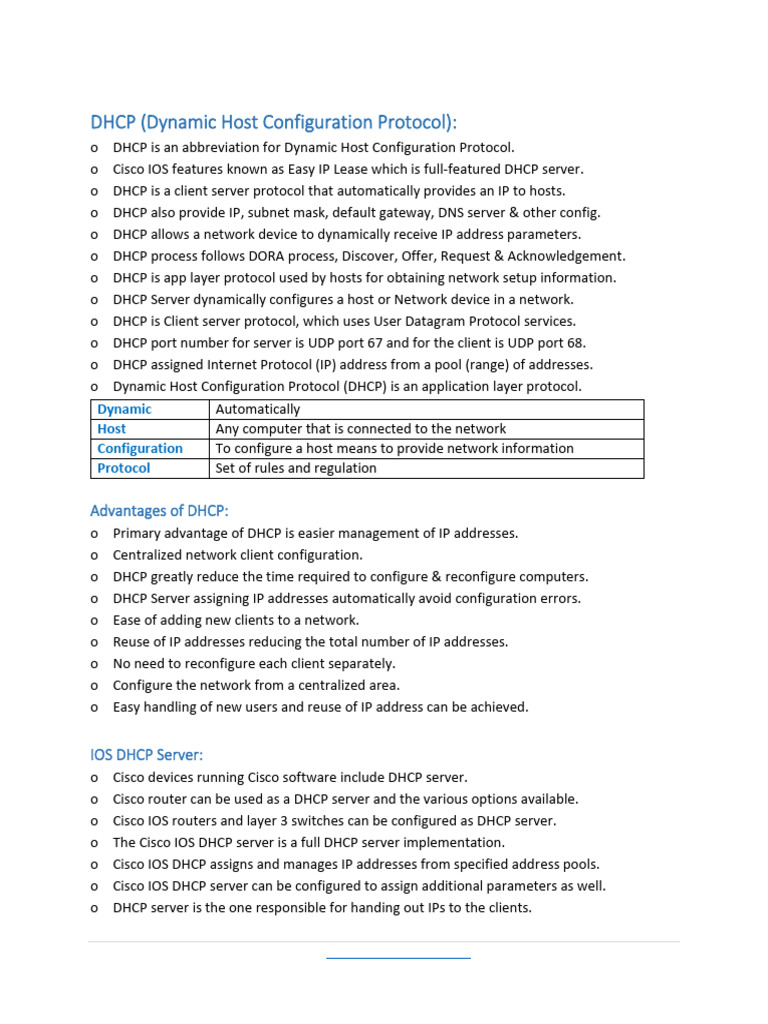 Role of DHCP Within The Network Part-2 PDF | PDF | Ip Address | Network ...