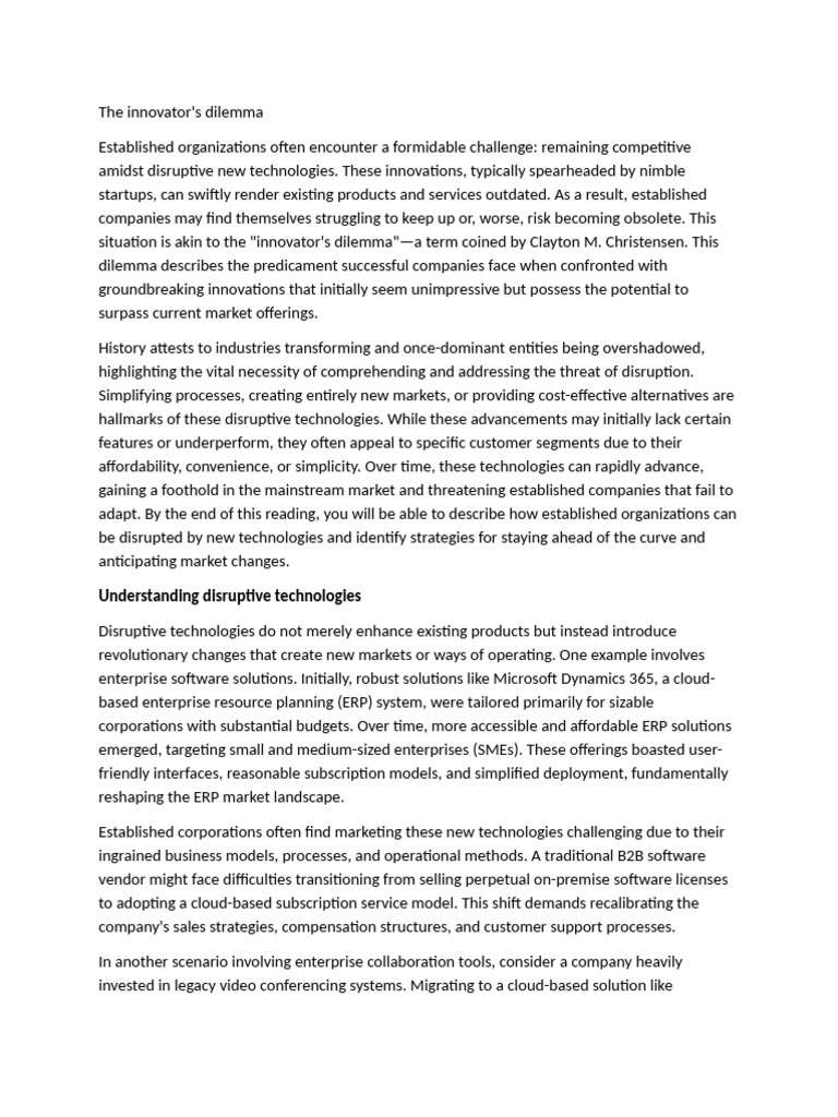The Innovator | PDF | Disruptive Innovation | Innovation