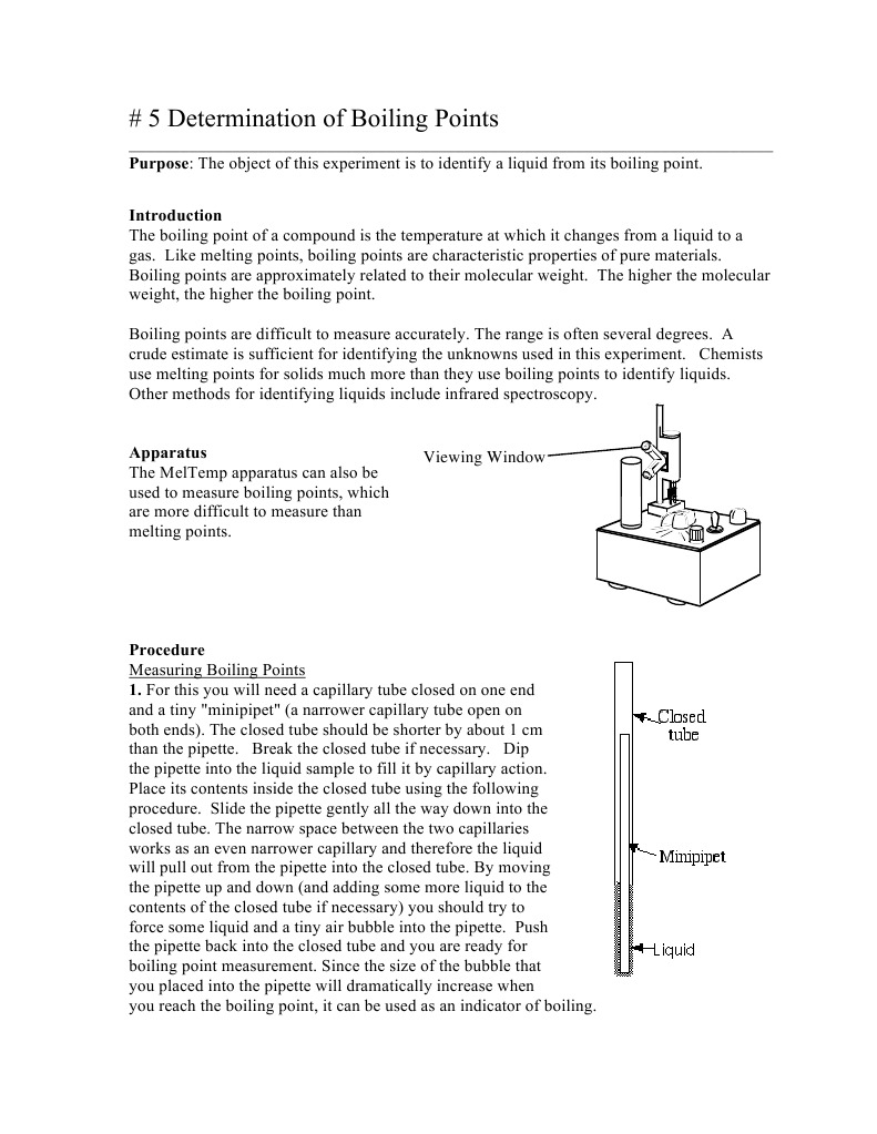 Boiling Point Determination Experiment | PDF | Melting Point | Liquids