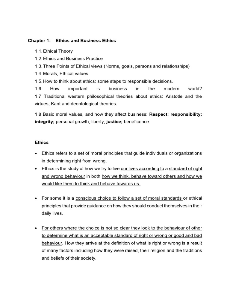 Introduction To Ethics and Business Ethics | PDF | Virtue Ethics ...