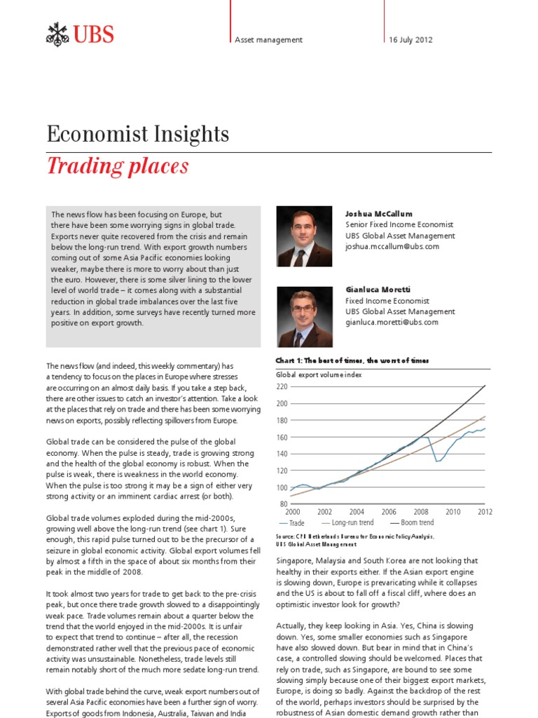 Economist Insights 20120716 | PDF | Current Account | Deficit Spending