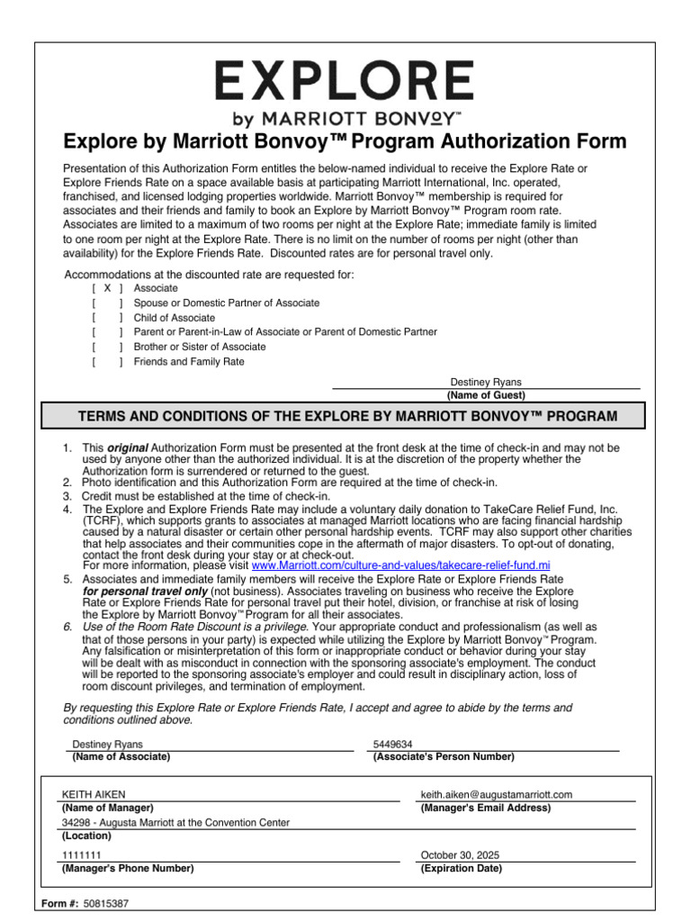 Terms and Conditions of The Explore by Marriott Bonvoy™ Program | PDF