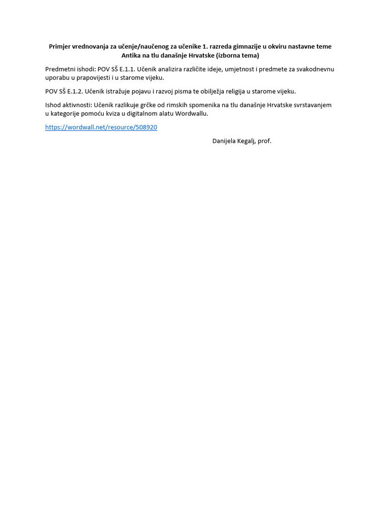 Kviz Anticki Spomenici Na Jadranu | PDF