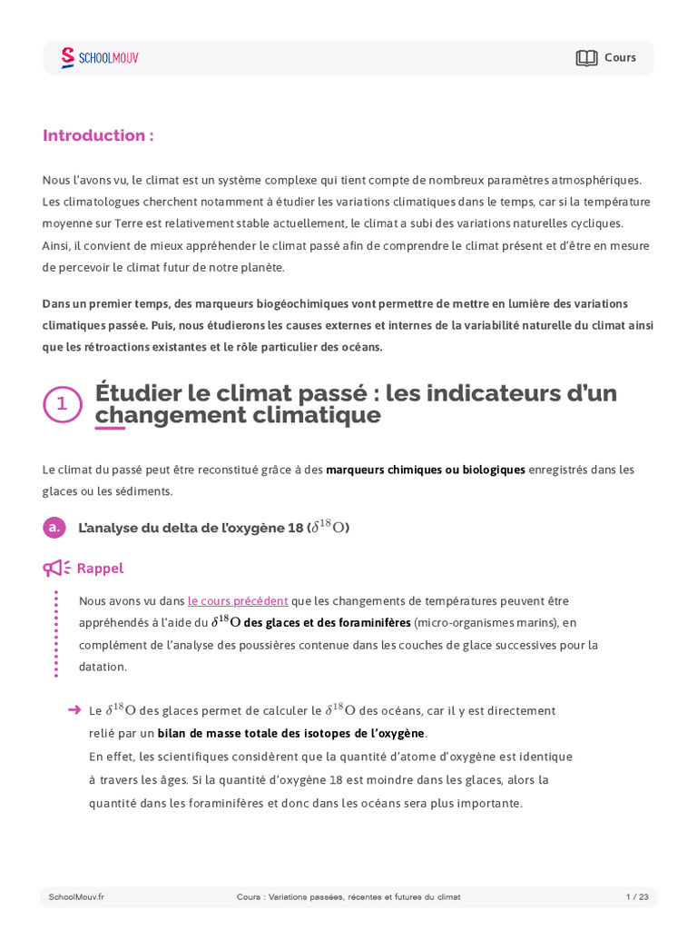 Le Climat Du Futur Fiche de Cours PDF Effet de serre Changement — free download