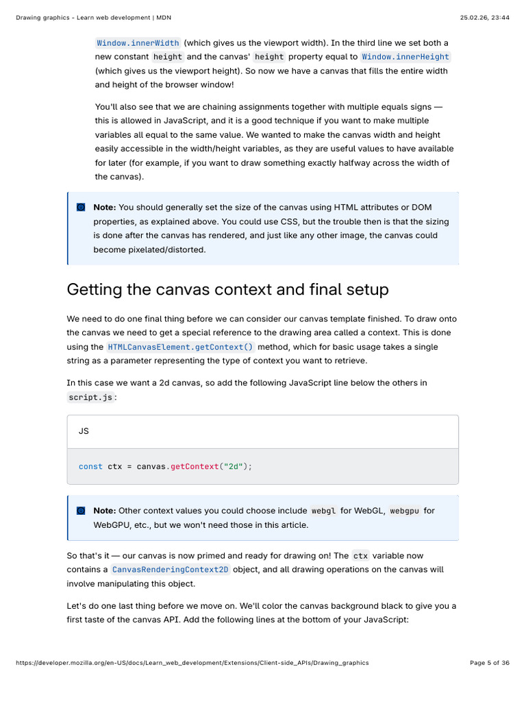 Getting The Canvas Context and Final Setup | PDF | Software Development ...