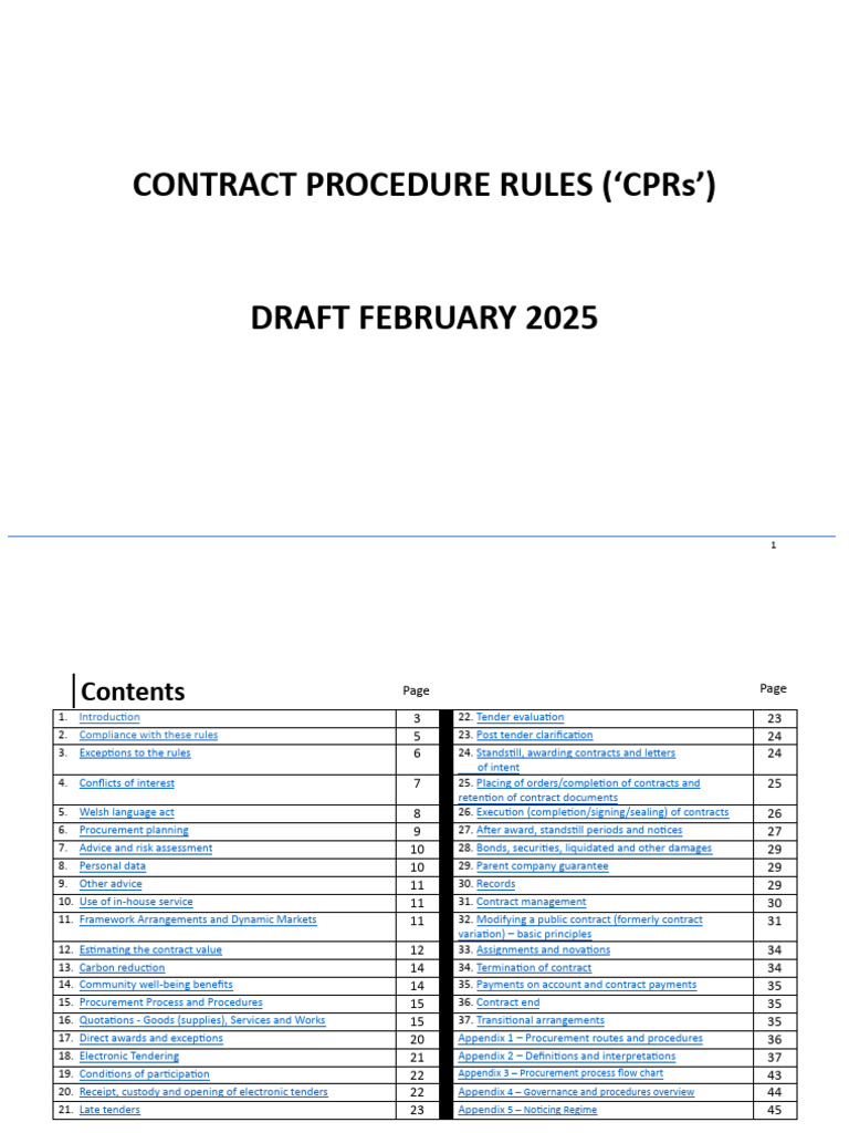 Gac - Appendix 1 - Updated Cprs - Final Draft | PDF | Procurement ...