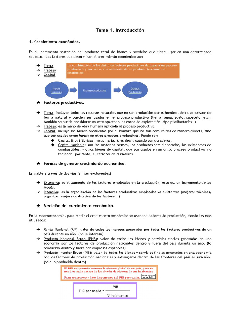 Historia T.1 | PDF | Producto Interno Bruto | Factores de producción