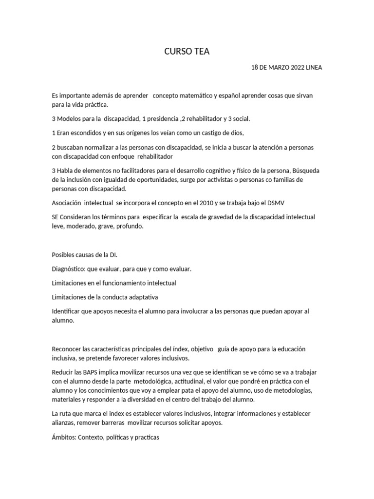 CURSO TEA | PDF