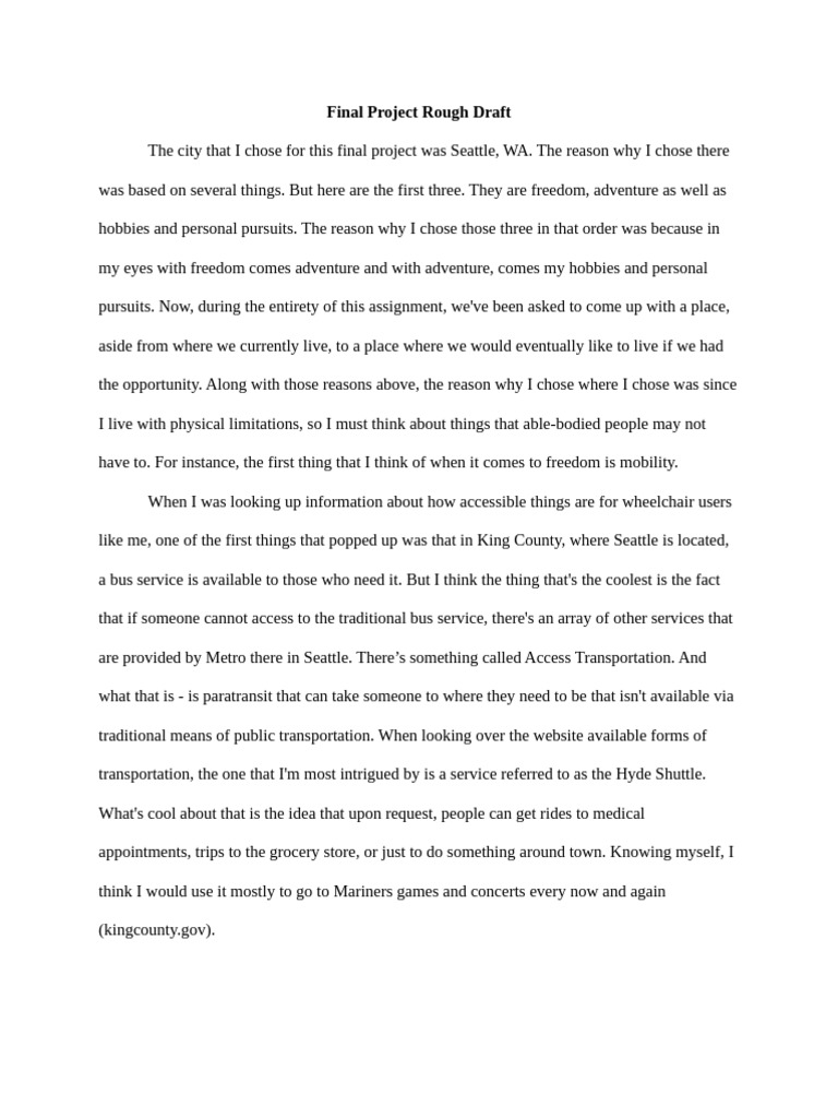Final Project Rough Draft | PDF
