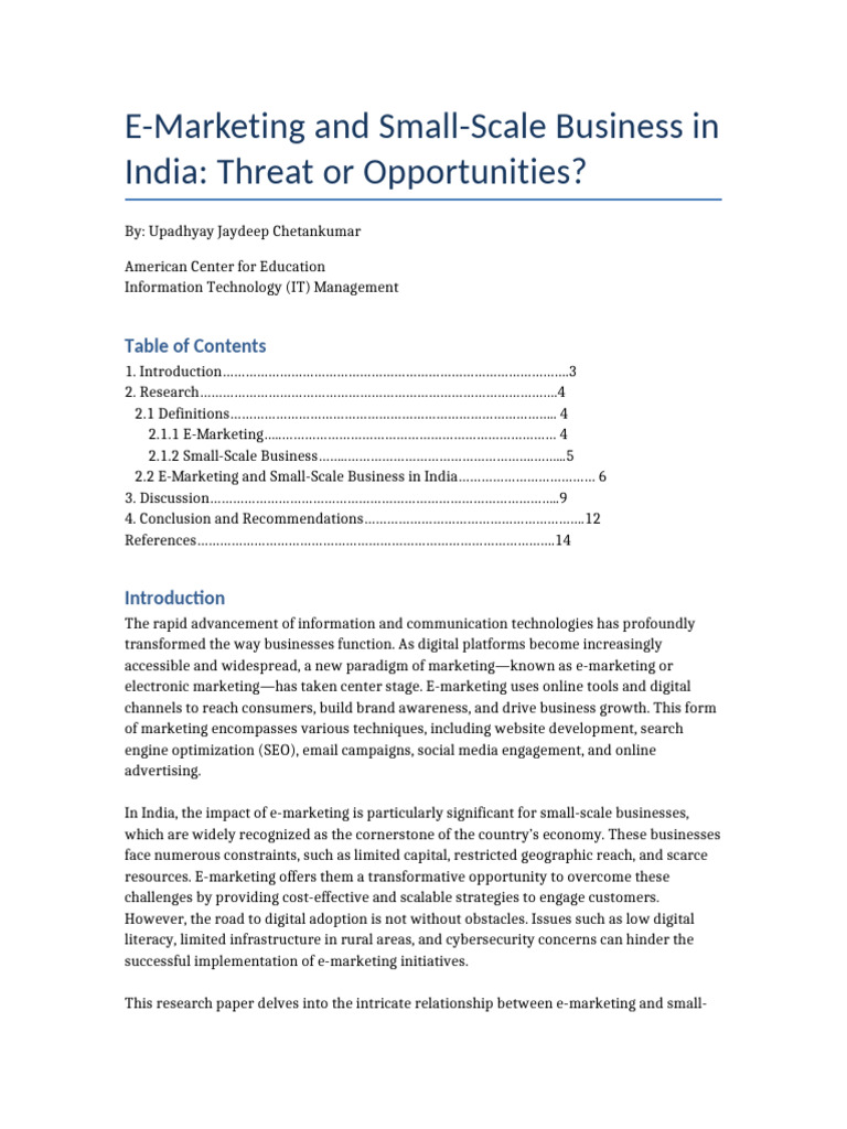 Revised E-Marketing Research Paper 3500 Words | PDF | Digital Marketing ...
