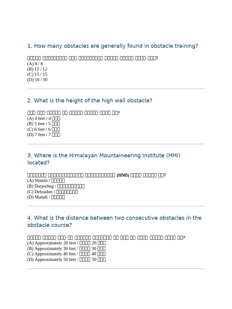 Obstacle Training | PDF