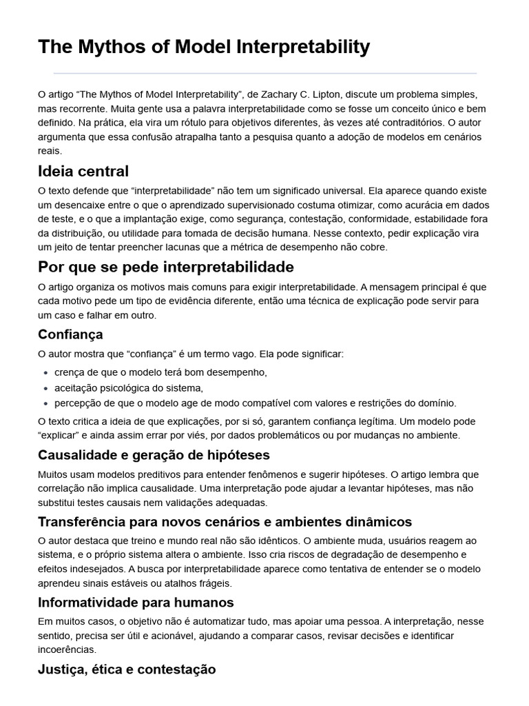 The Mythos of Model Interpretability | PDF | Causalidade ...