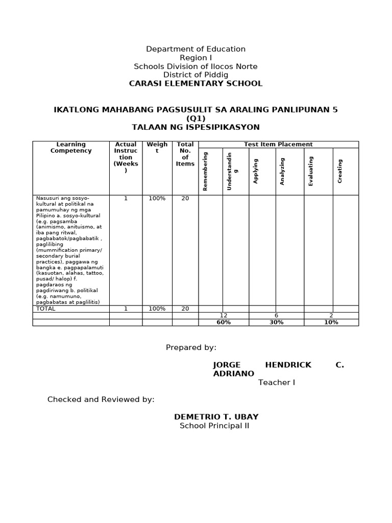 AP 5 3rd Long Quiz q1 | PDF