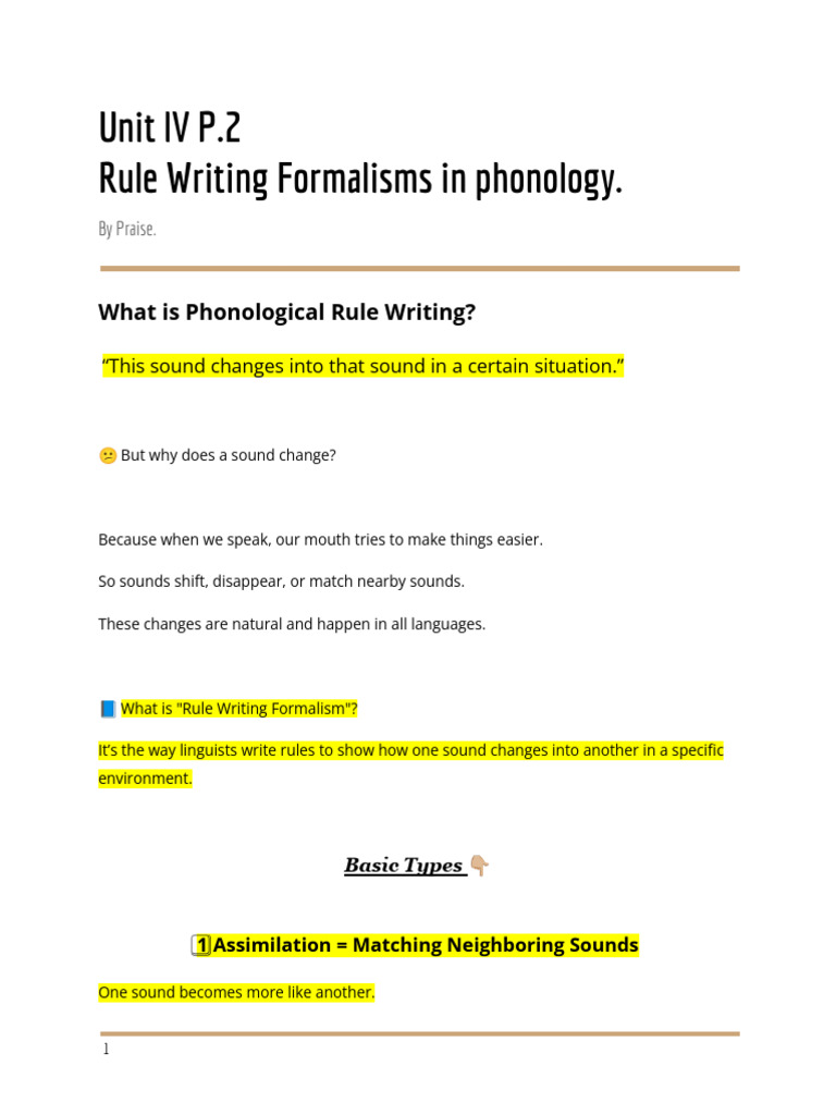 What Is Phonological Rule Writing - Unit 4 Topic 2 | PDF