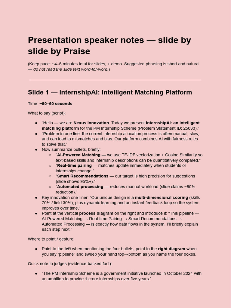 Presentation Speaker Notes - Slide by Slide | PDF | Computing ...