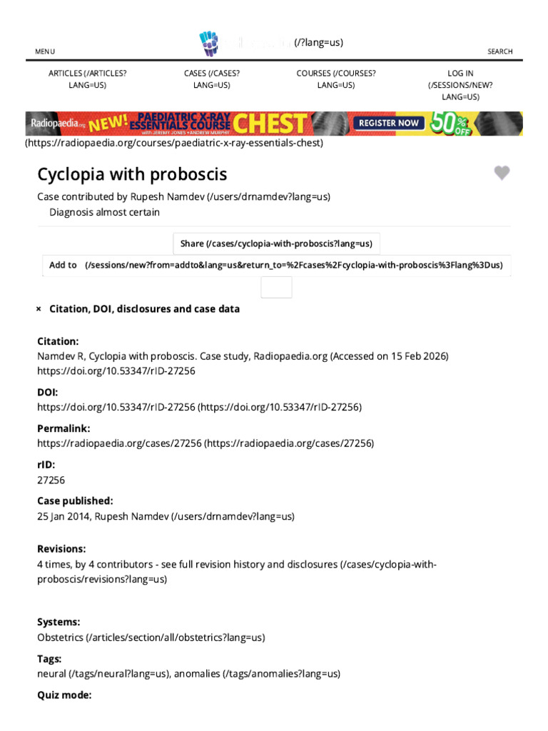 Cyclopia With Proboscis - Radiology Case | PDF | Medicine | Diseases ...