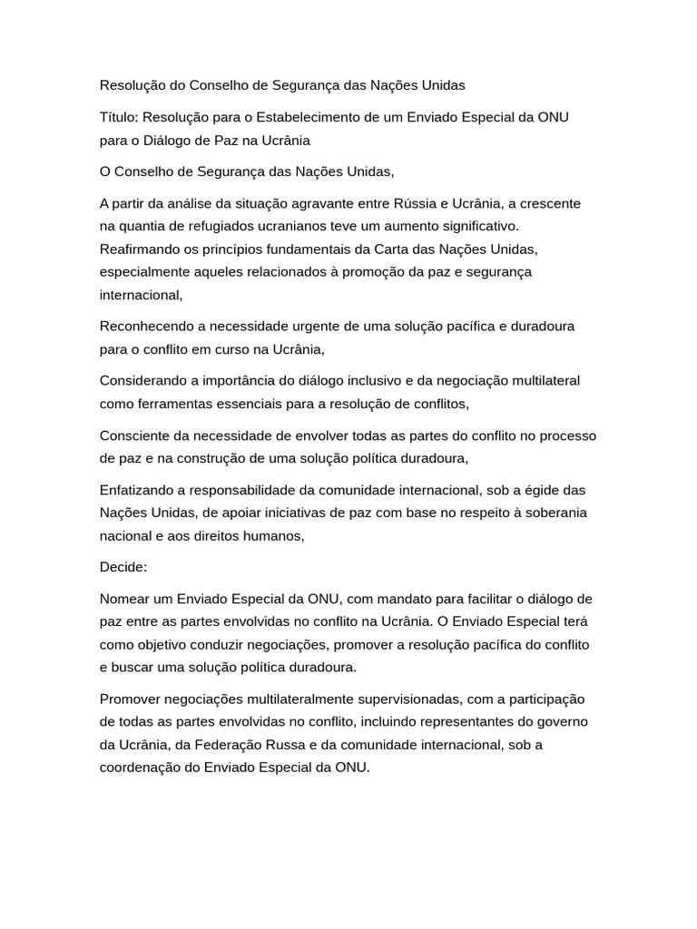 Resolução CSNU - ONU LAB | PDF | Nações Unidas | Relações Internacionais