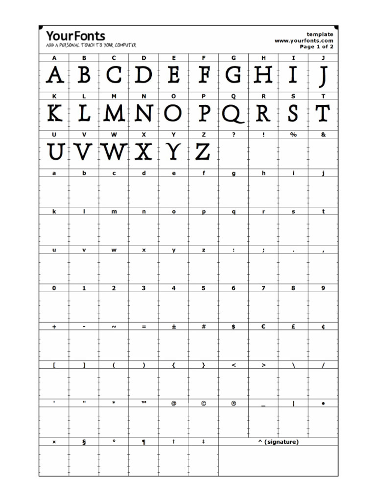 Font Template | PDF