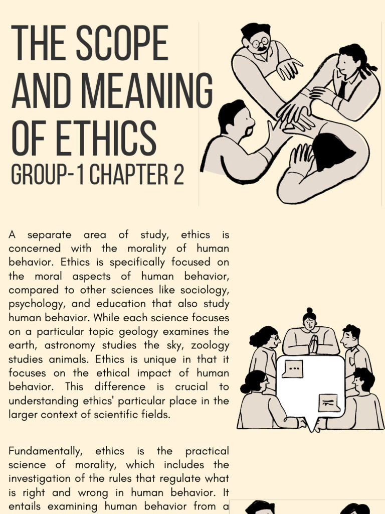 The Scope and Meaning of Ethics | PDF | Morality | Science