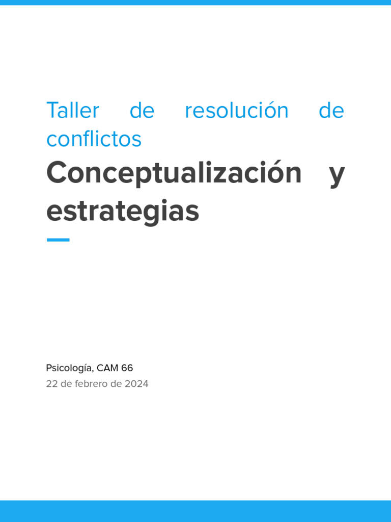 Taller de Resolución de Conflictos | PDF | Ira | Las emociones