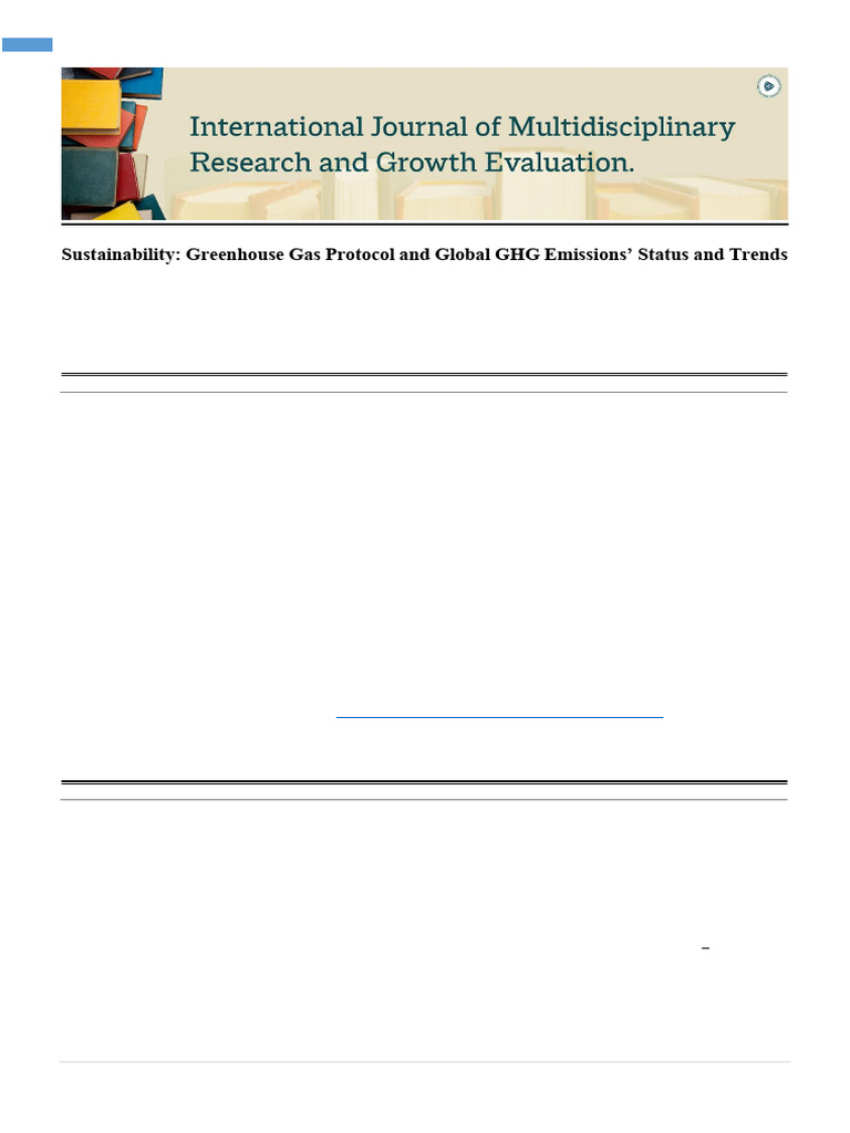 Sustainability Greenhouse Gas Protocol and Global | PDF ...