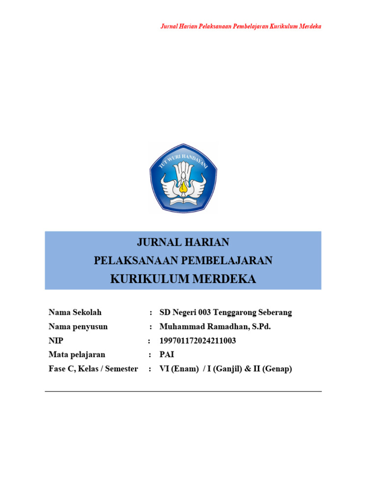 Jurnal Harian Atau Mengajar Pai Terbaru | PDF