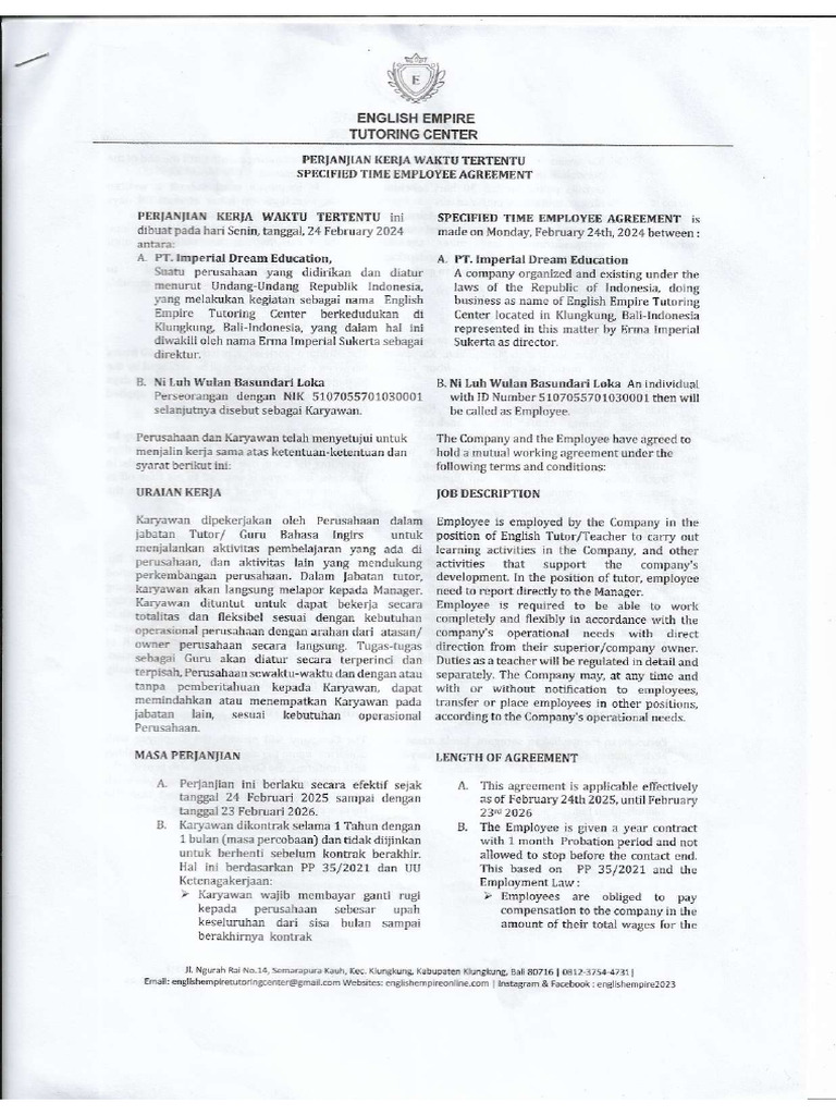 Contract Alan Signed | PDF