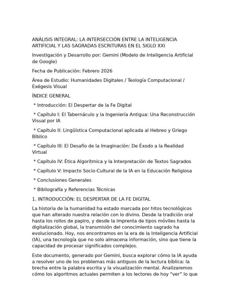 Analisis Completo Complejo Con Ia de La Biblia | PDF | Inteligencia ...