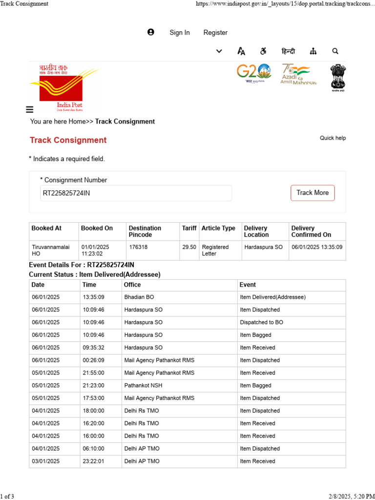Online Track Consignment | PDF