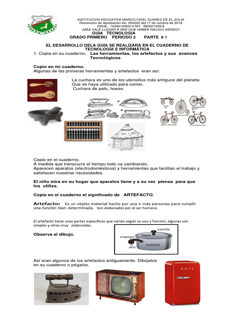 Informatica Primer Periodo Guia 1 | PDF | Herramientas | Informática