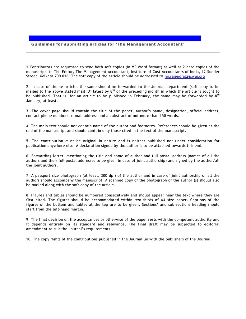 MA Guidelines Article Journal | PDF | Address (Geography) | Manuscript