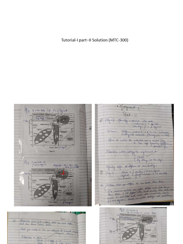 Tutorial-I Part-I Solution (MTC-300) | PDF