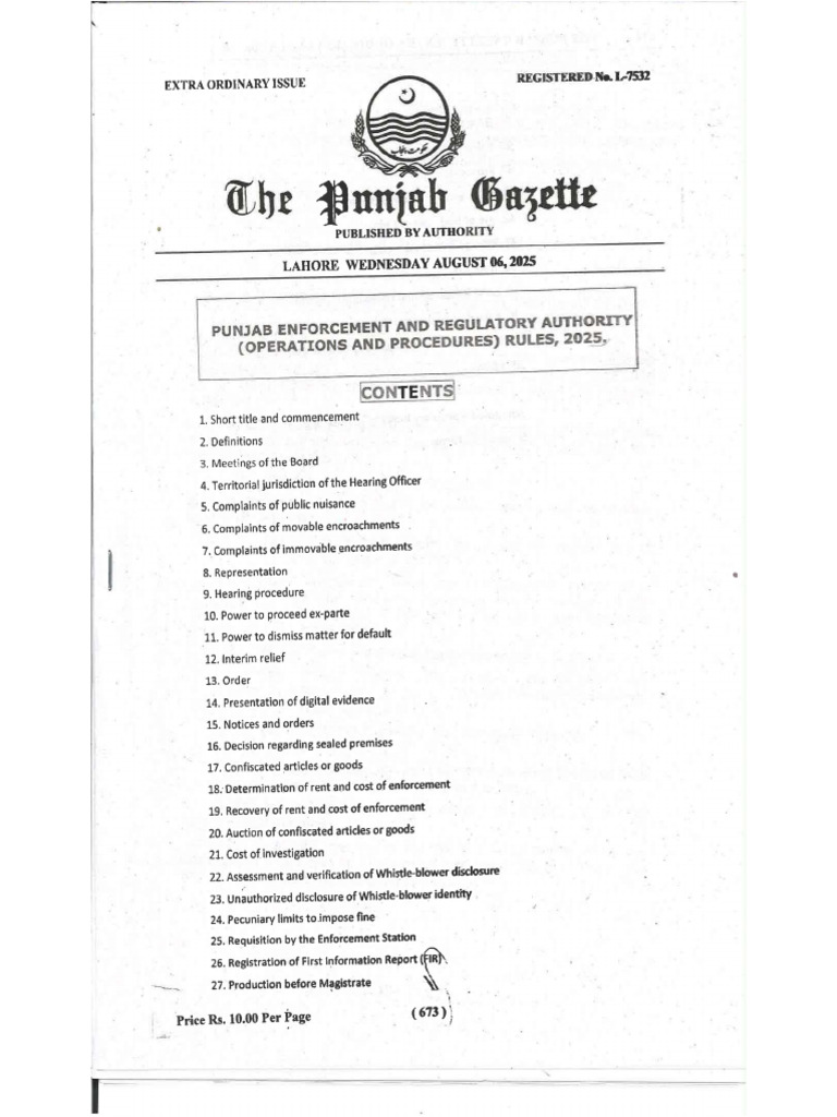 PERA (Operations & Procedures) Rules, 2025 (1) .PDF - Gazetted OPRs ...