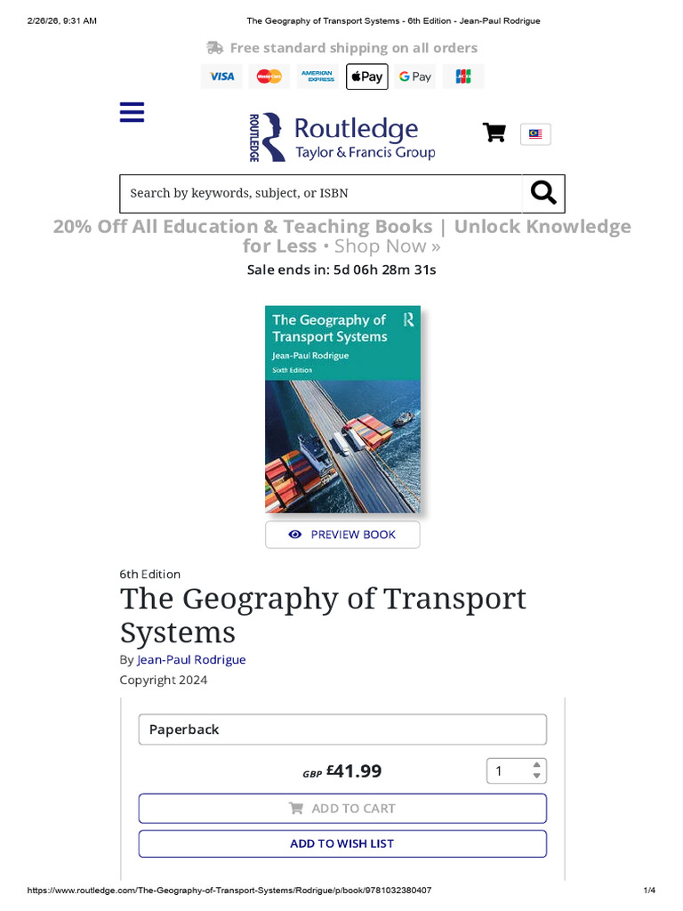 The Geography of Transport Systems - 6th Edition - Jean-Paul Rodrigue ...